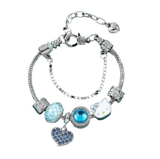 Silver - Blue HK Pandora Bracelet